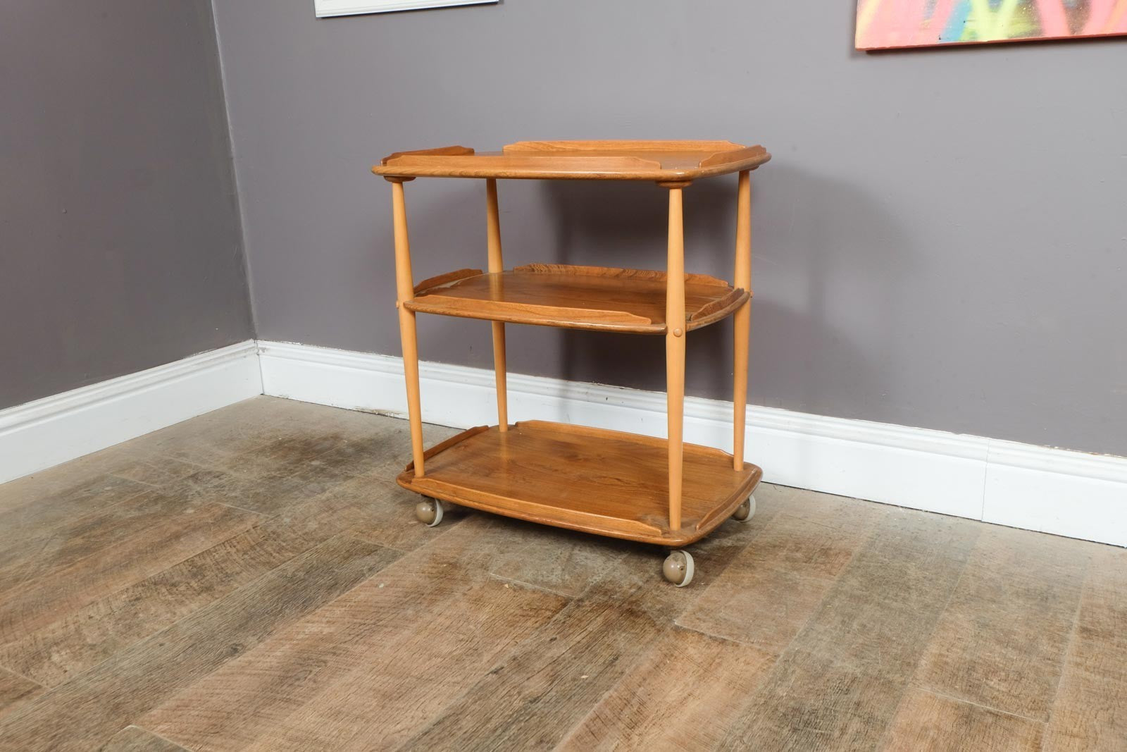 Vintage Retro Ercol Light Elm Tea Trolley