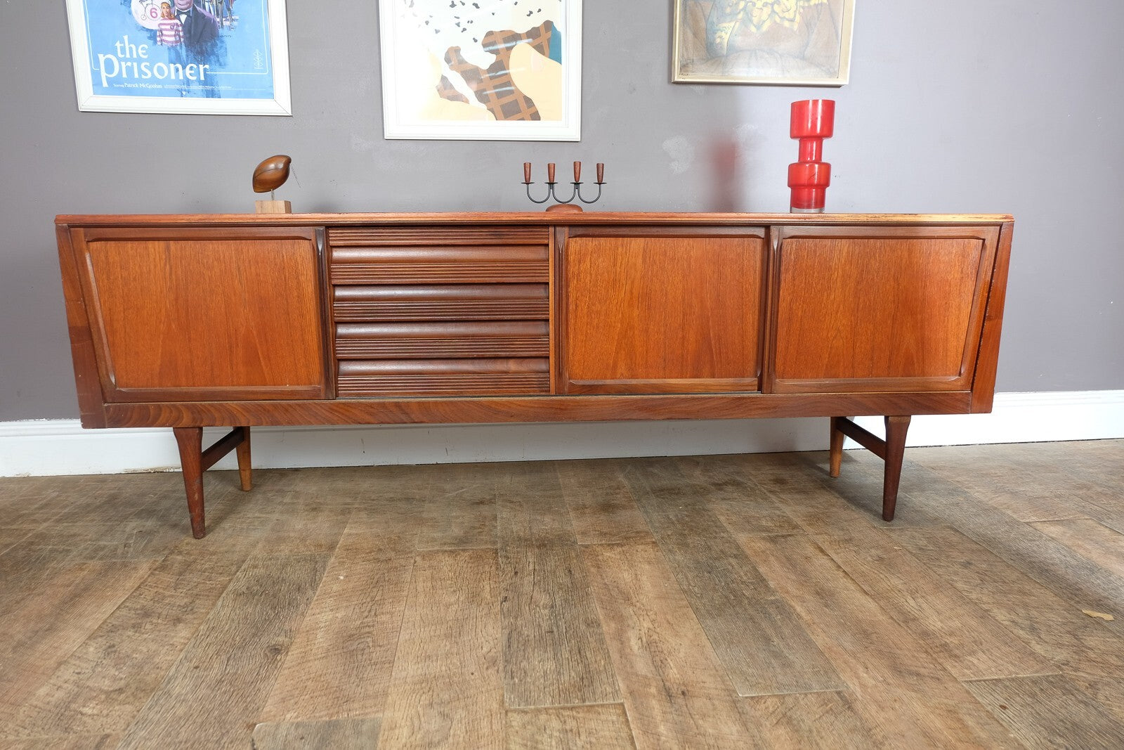 Vintage Retro Large Dark Teak Mid Century Sideboard by EON