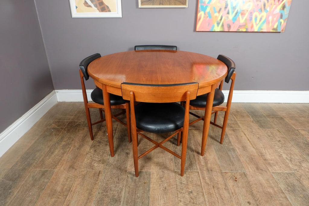 Vintage G Plan Fresco Circular Teak Dining Table and 6 Chairs by VB Wilkins