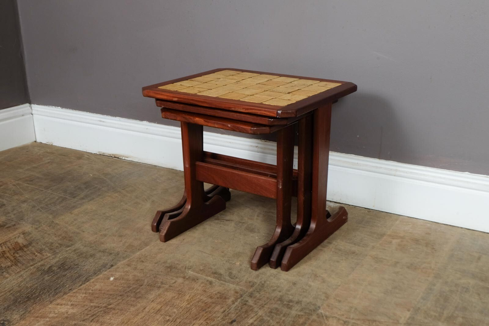 Vintage Retro G Plan Nest of 3 Tiled Tables