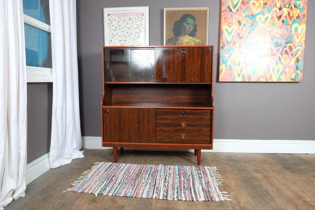 Vintage Retro Rosewood Mid Century Highboard by Schreiber