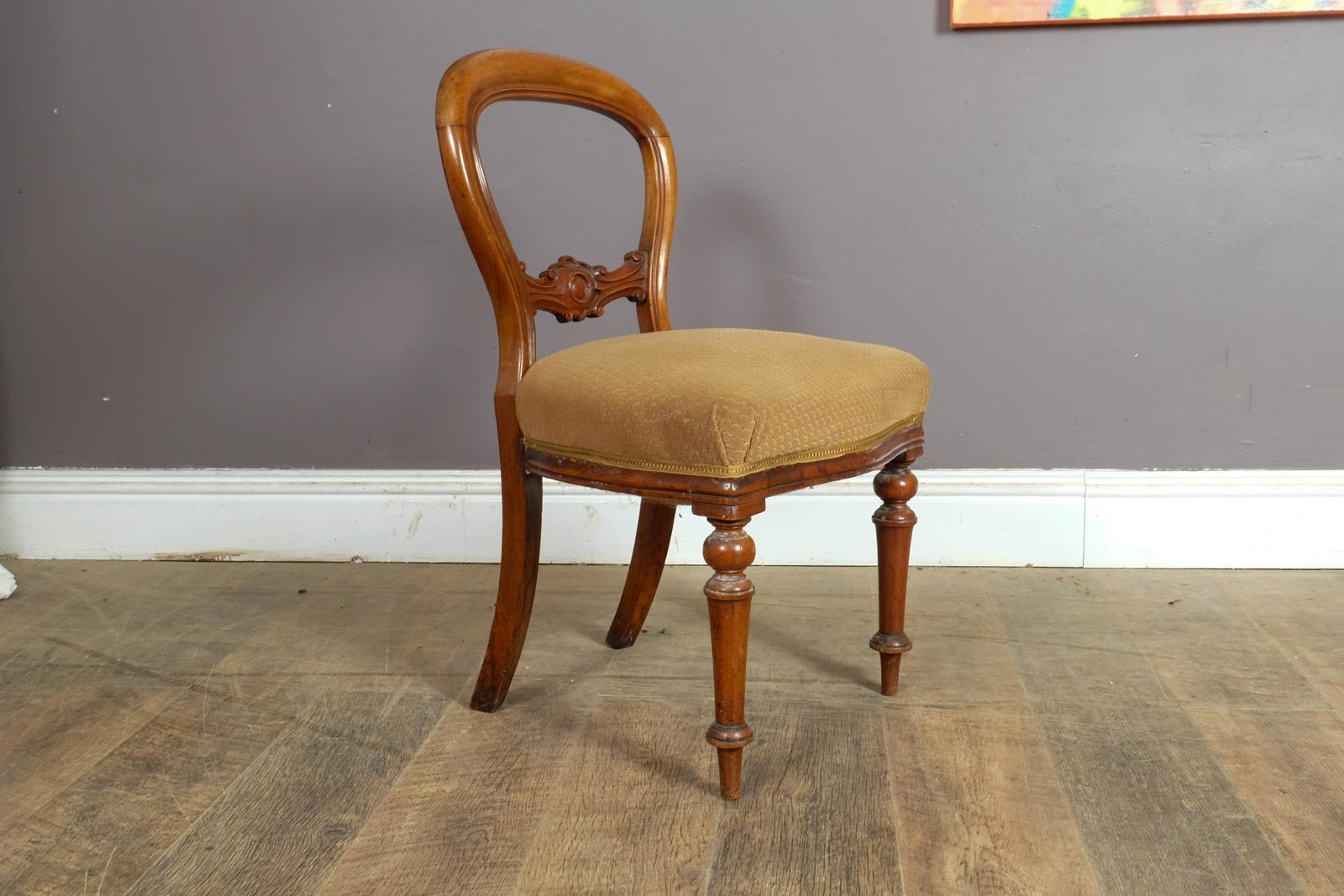Vintage Pair of Antique Victorian Balloon Back Chairs
