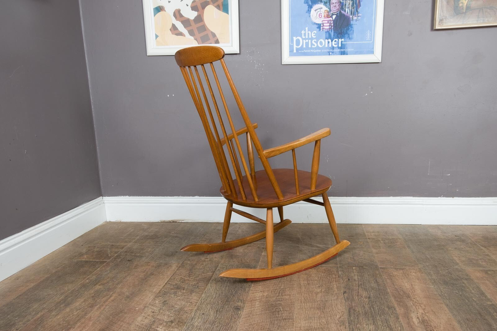 Vintage Retro Mid Century Stoe Danish Style Rocking Chair