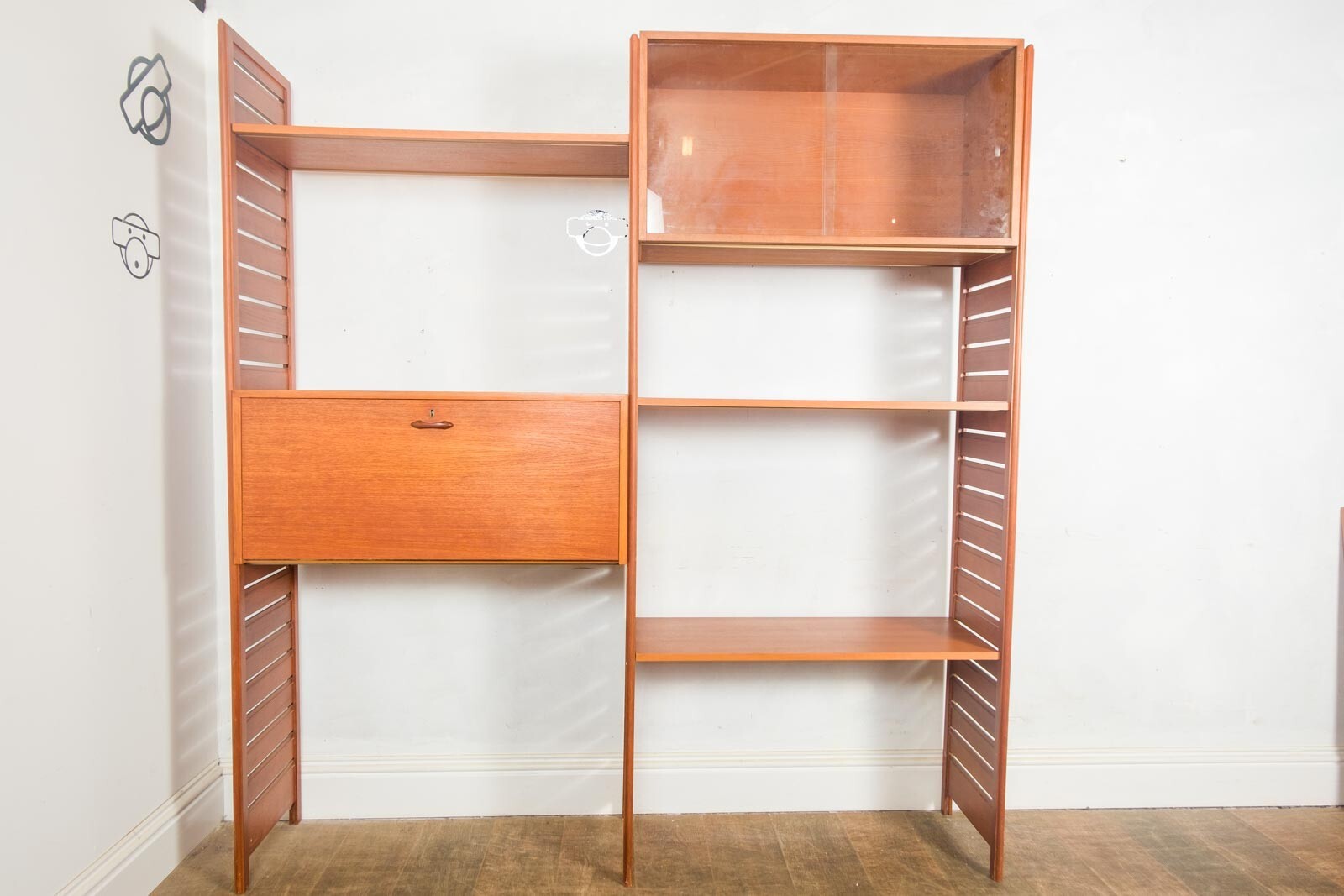 Vintage Retro 2 Bays of Wooden Teak Ladderax