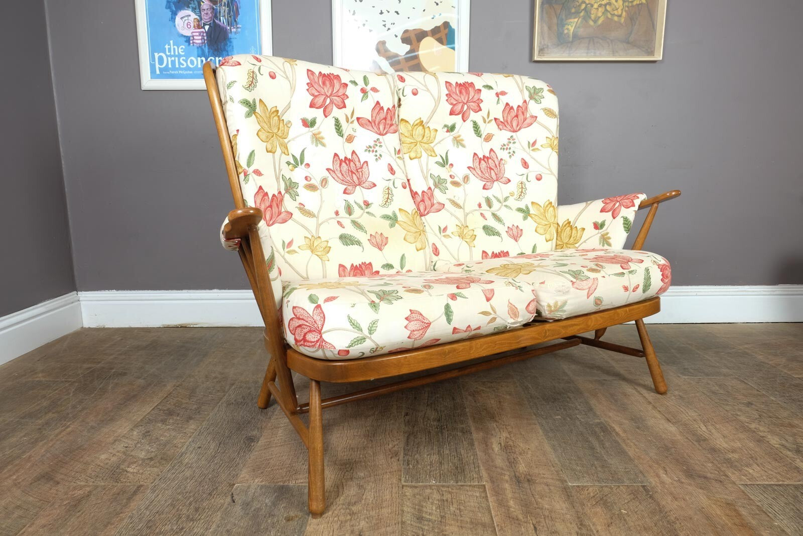 Vintage Retro Ercol Evergreen 2 Seater Sofa in Golden Dawn