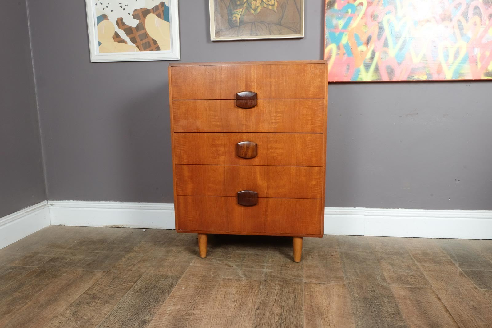 Vintage Retro Mid Century Teak and Afromosia Chest of Drawers by Stonehill