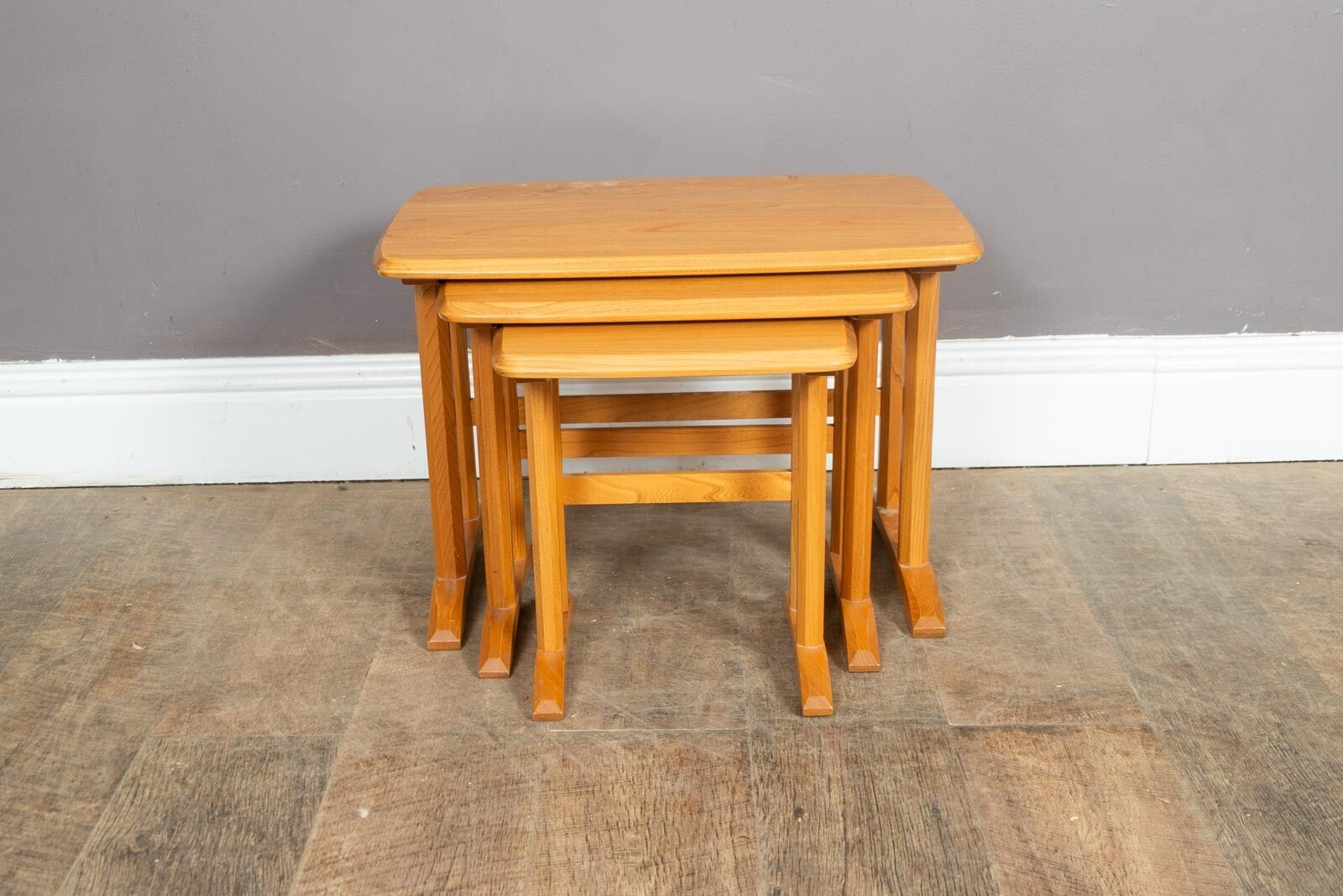 Vintage Ercol Light Elm Nest of Tables Model 927