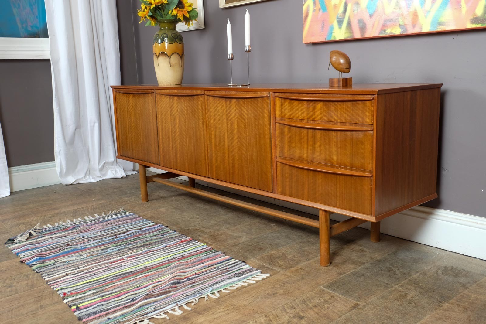 Vintage Retro Large Mid Century Teak Sideboard by Morris of Glasgow