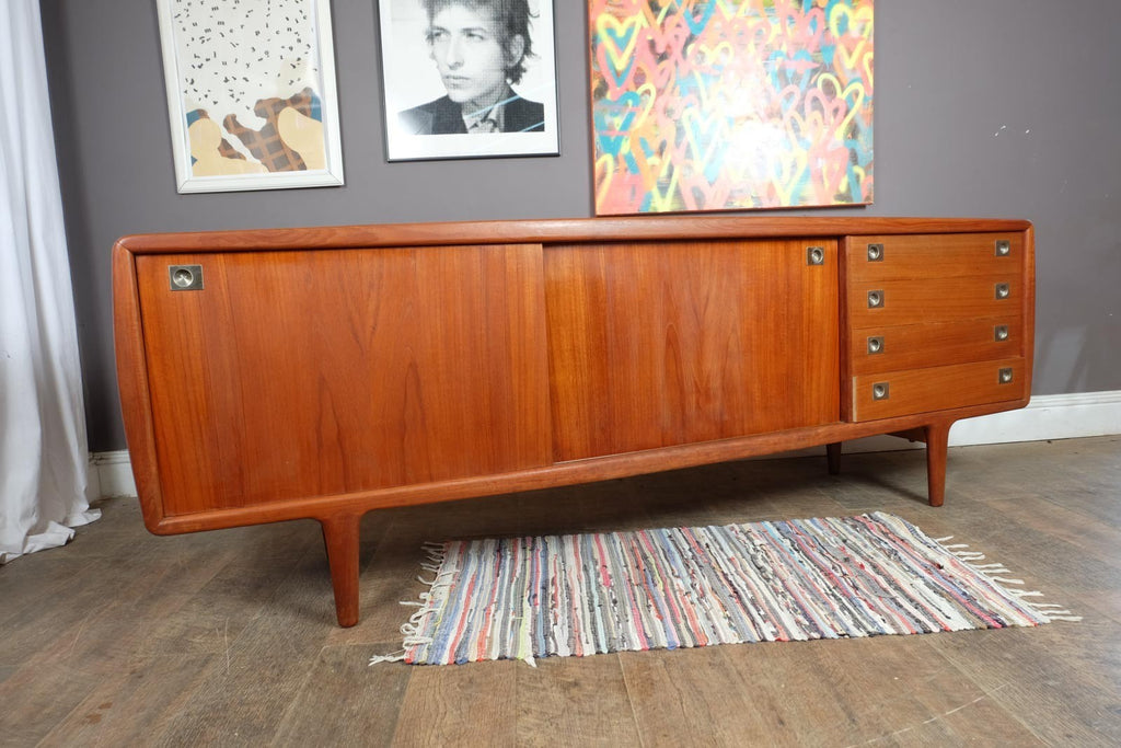 Vintage Large Danish Teak Sideboard by HP Hansen