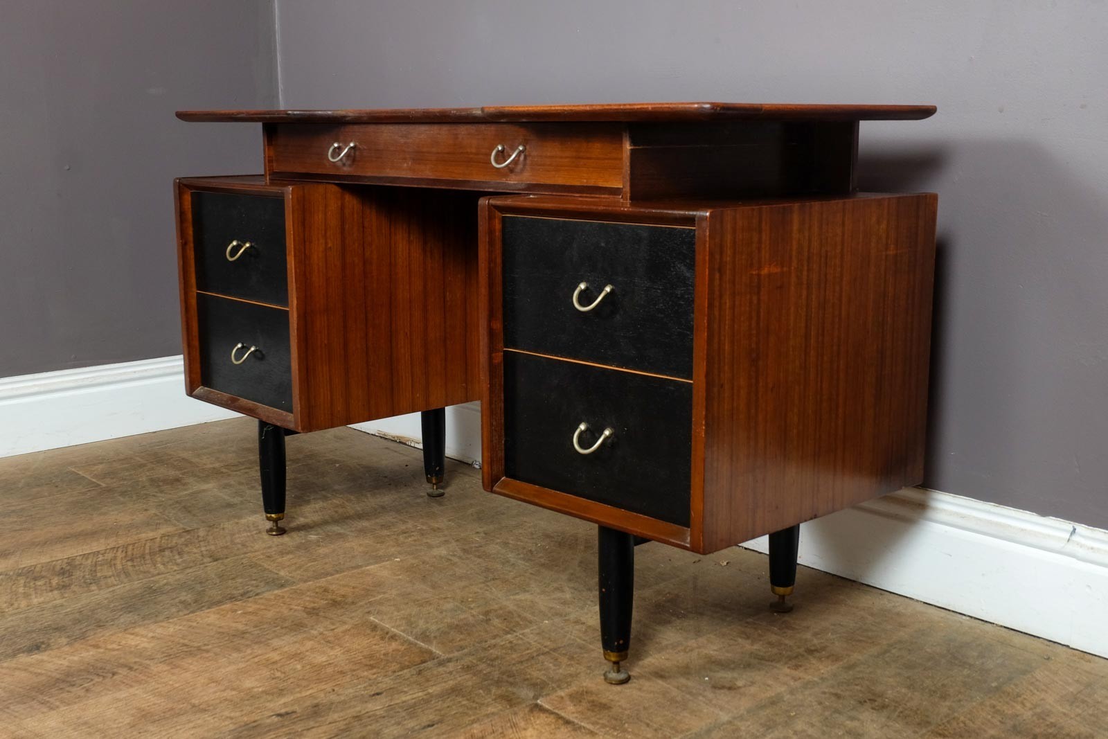 Vintage Retro G Plan Librenza Tola and Black Dressing Table Desk