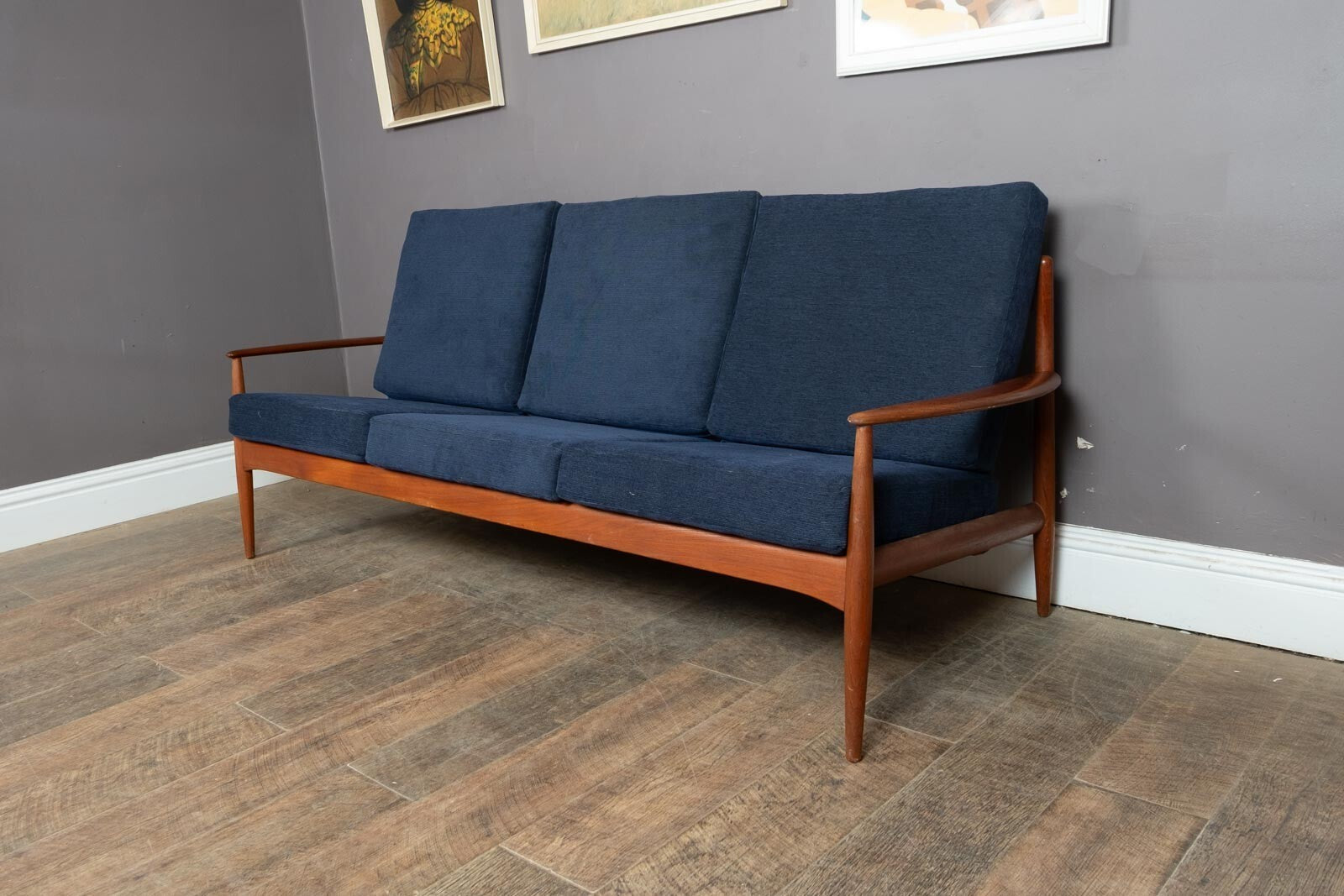 Vintage Danish Grete Jalk France and Sons 3 Seater Sofa