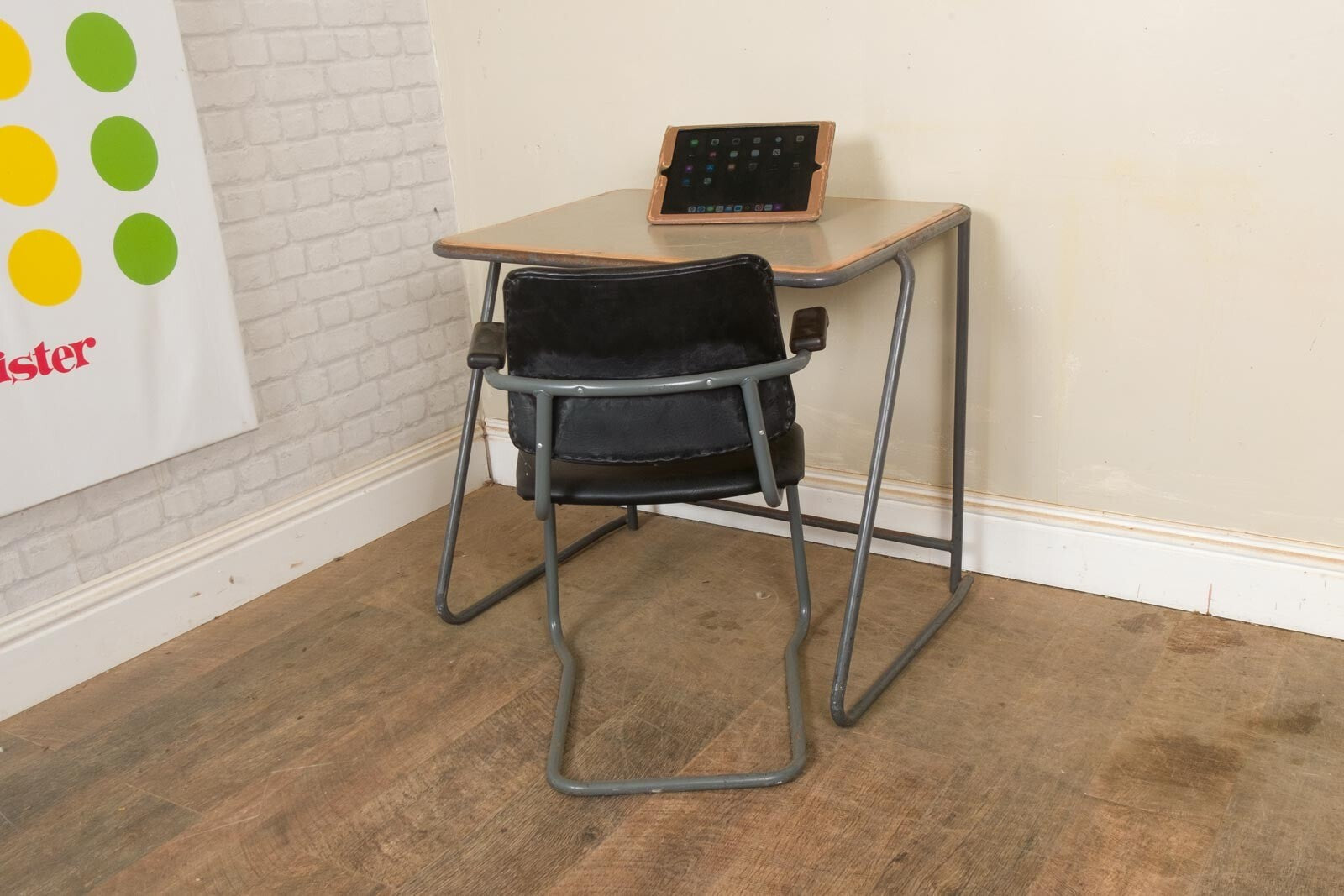 Vintage Retro Small Industrial School Desk and Chair - 10 available