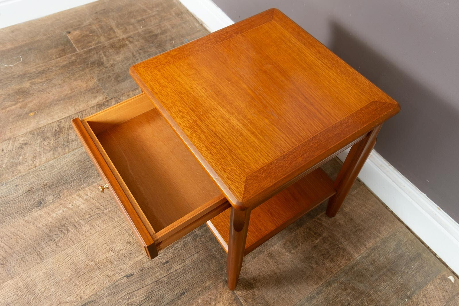 Vintage Mid Century Side Table with Drawer by Nathan