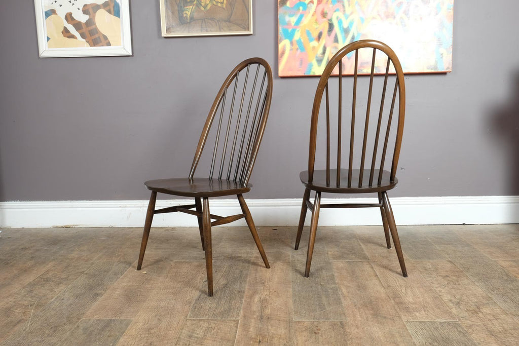 Ercol Dark Elm 6 Spindle Quaker Dining Chair