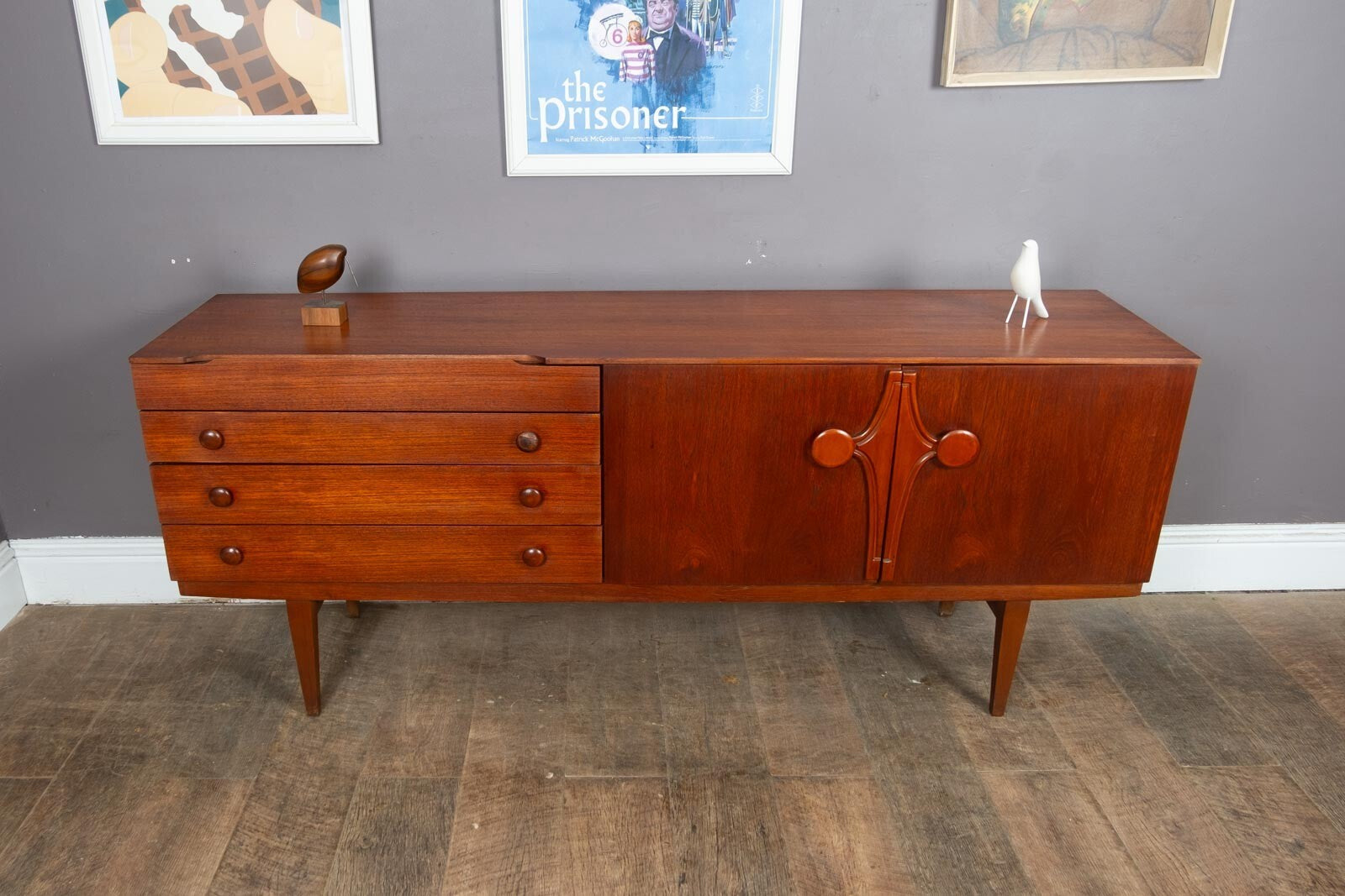 Vintage Retro Small Dark Teak Sideboard by Beautility