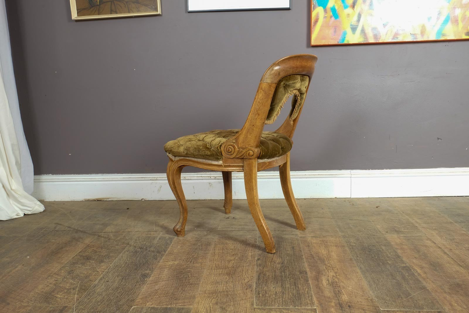 Antique  French Louis XV style walnut chair