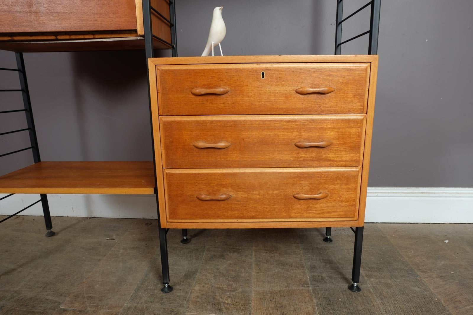 Vintage Retro 2 Bays of Narrow Staples Ladderax in Teak
