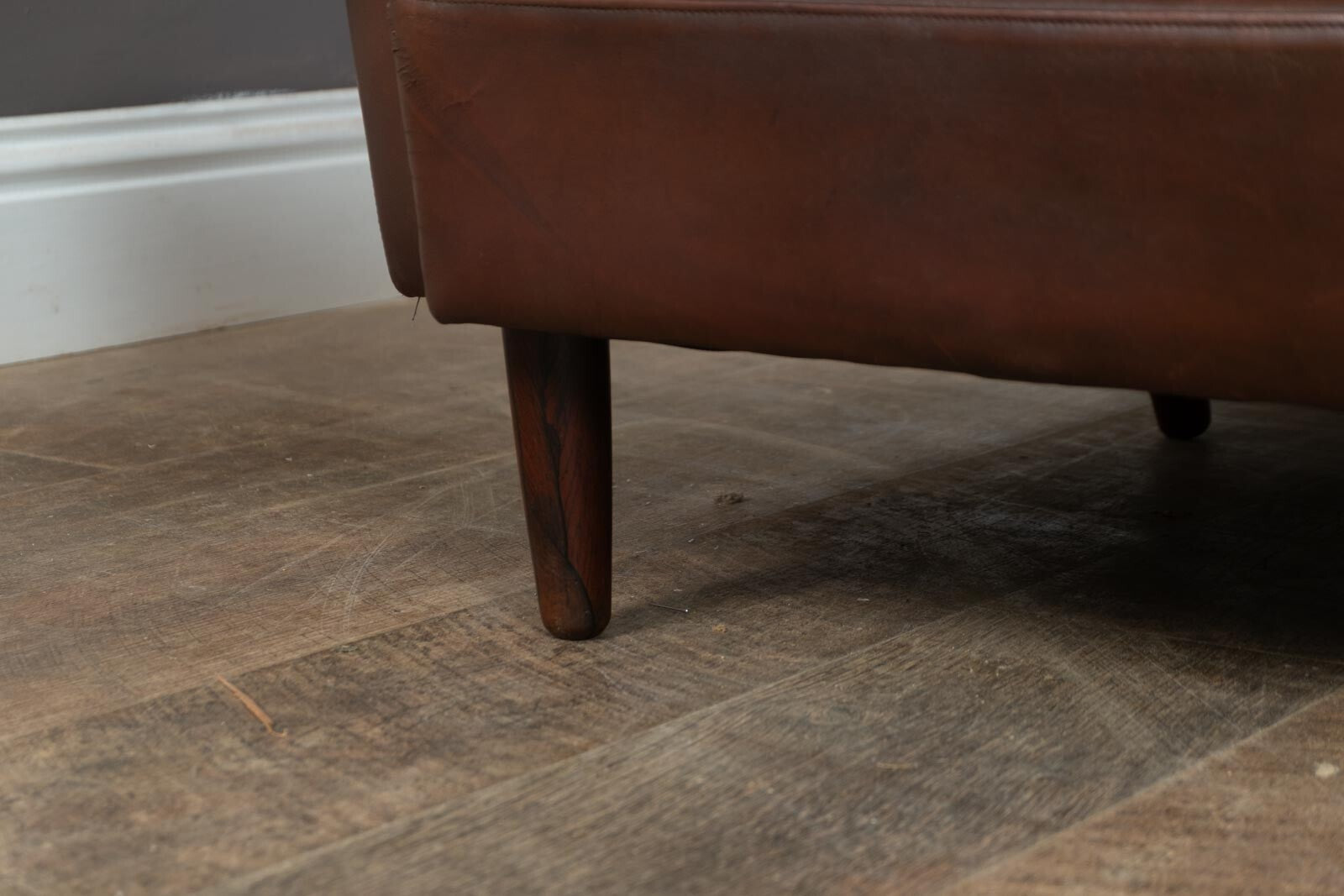 Vintage Georg Thams Vejen Brown Leather Sofa