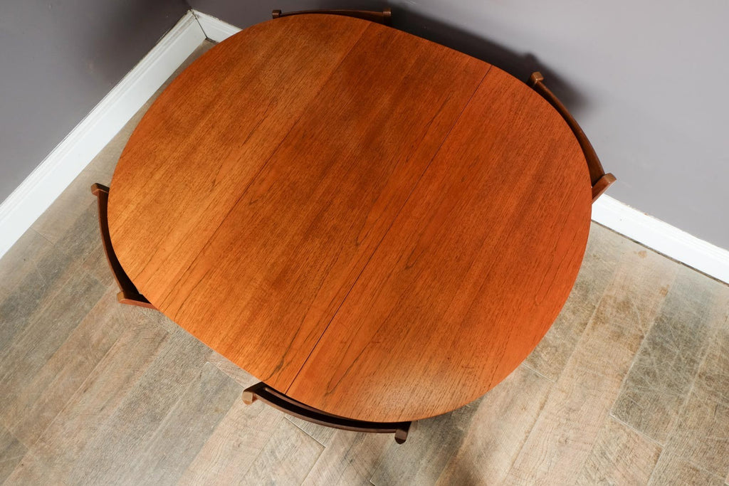Vintage Retro G Plan Drop Leaf Dining Table and 4 White and Newton Chairs