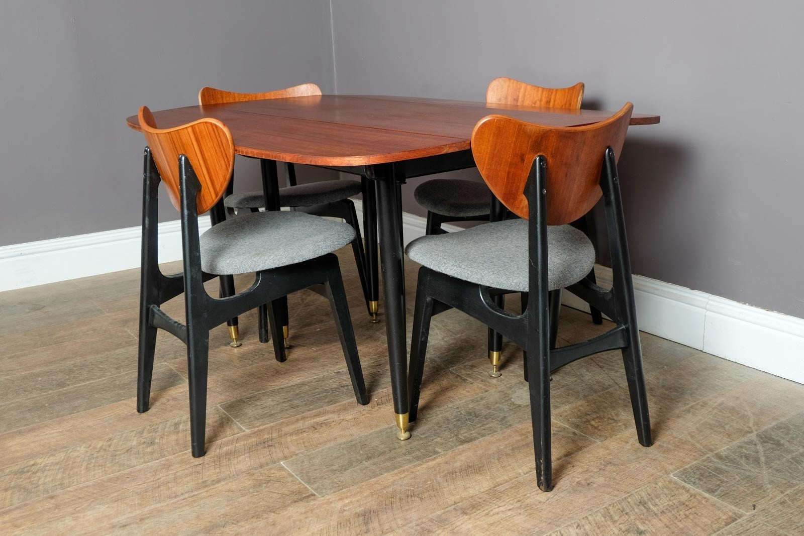 Vintage Retro G Plan Librenza Drop Leaf Dining Table and 4 Butterfly Chairs