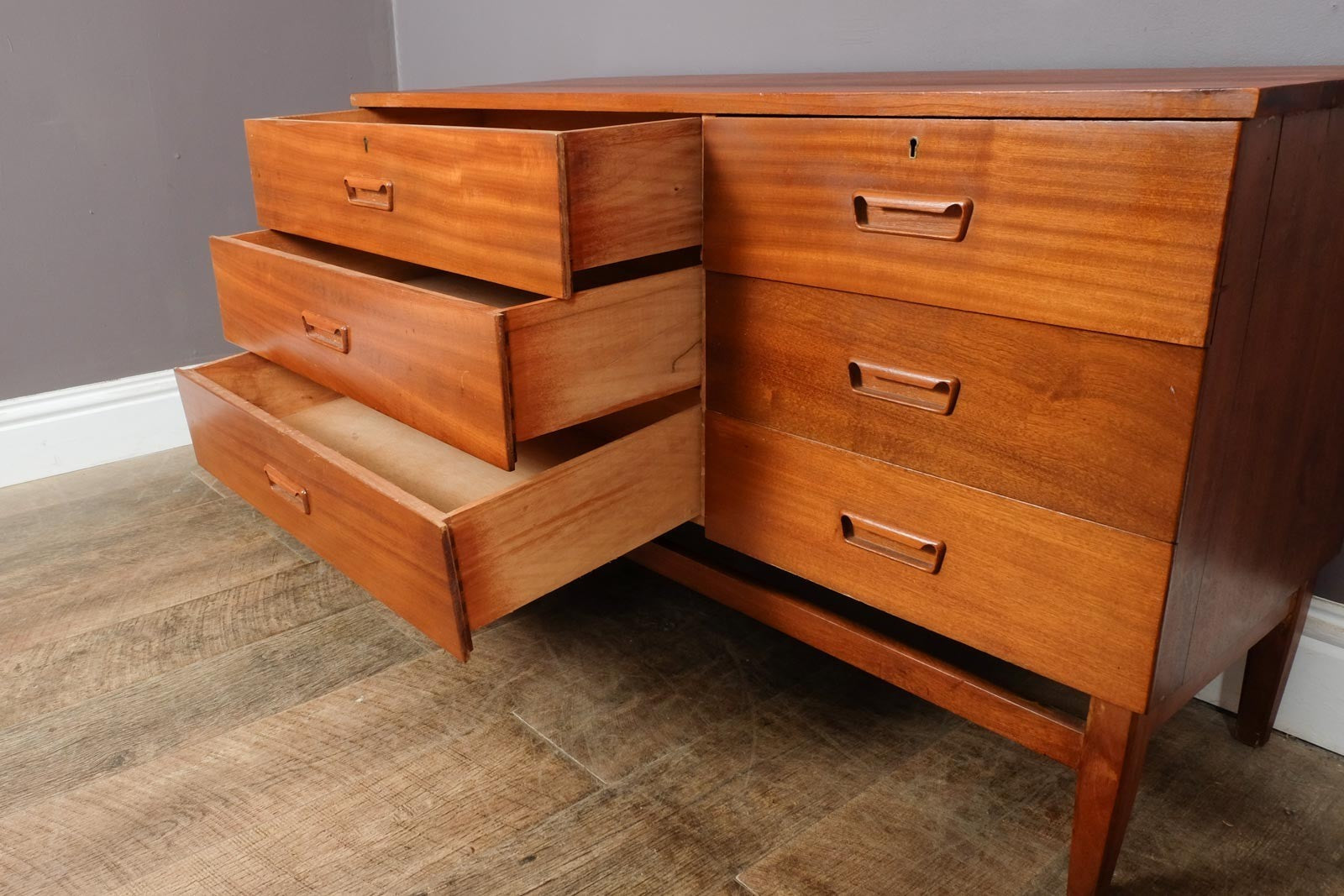 Vintage Danish Style Mid Century Solid Teak Chest of Drawers