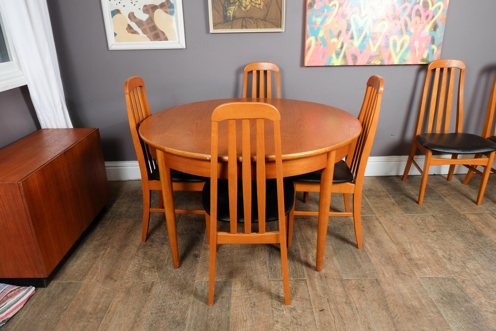 Vintage Retro Mid Century Teak Dining Table and 6 Chairs by Jentique