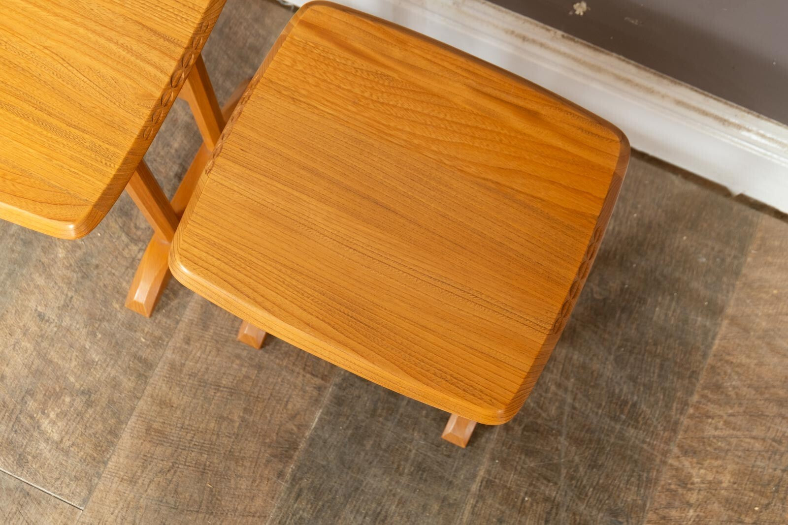 Vintage Ercol Light Elm Nest of Tables Model 927