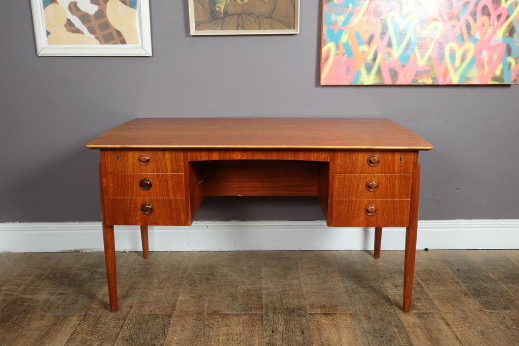 Vintage Danish Mid Century Teak Desk by P.A. Nielsen and Co