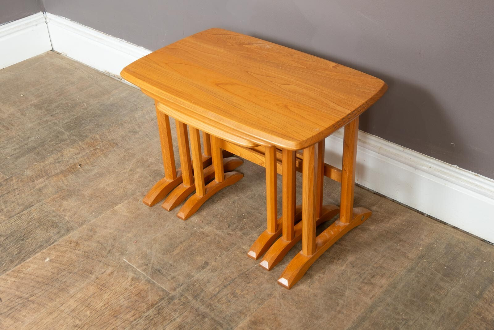 Vintage Ercol Light Elm Nest of Tables Model 927