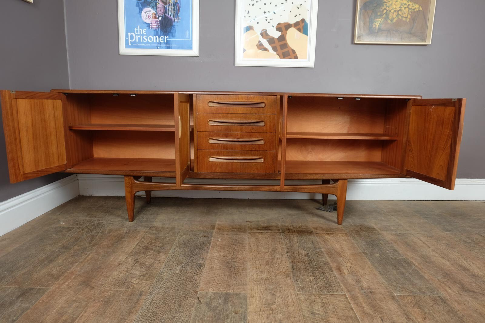 Vintage Retro G Plan Fresco Long John Teak Sideboard
