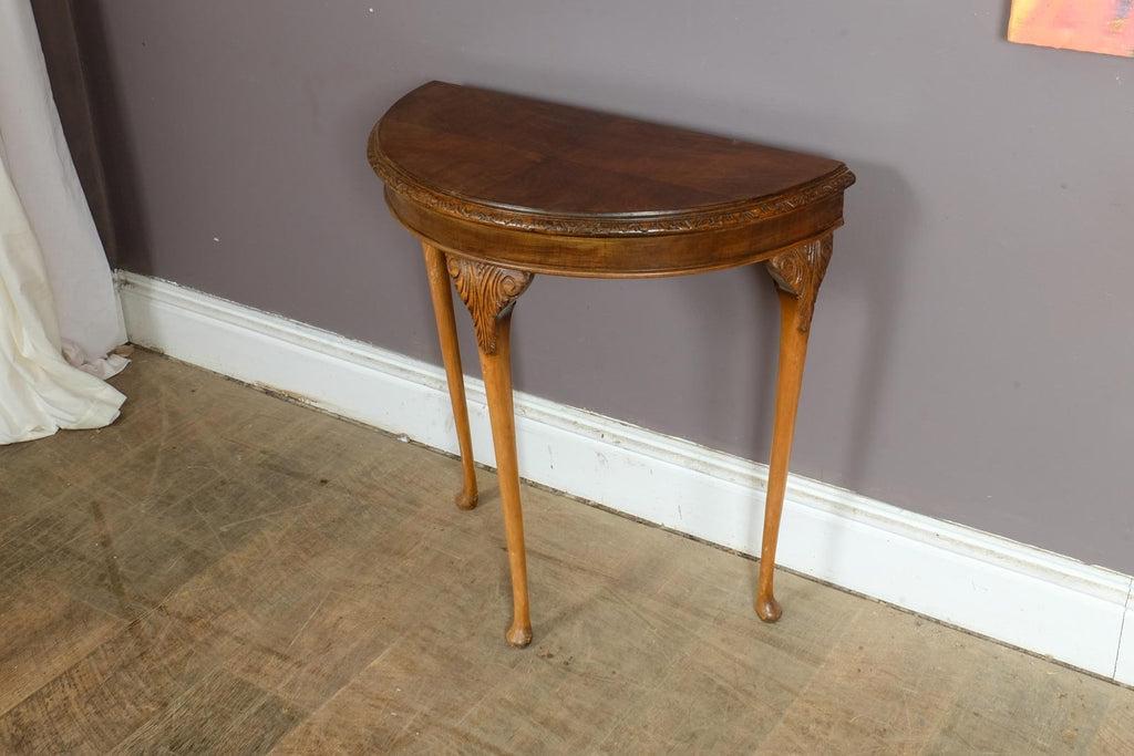 Vintage Retro Antique Half Moon Console Table