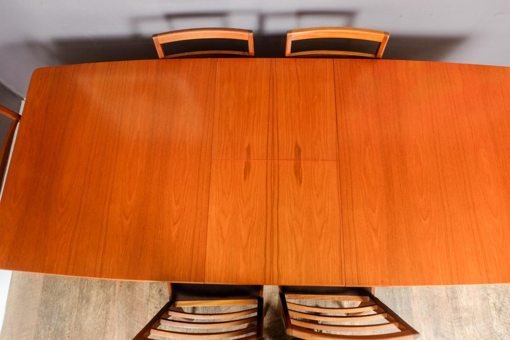 Vintage Retro Mid Century eak Extending Dining Table and 6 Chairs