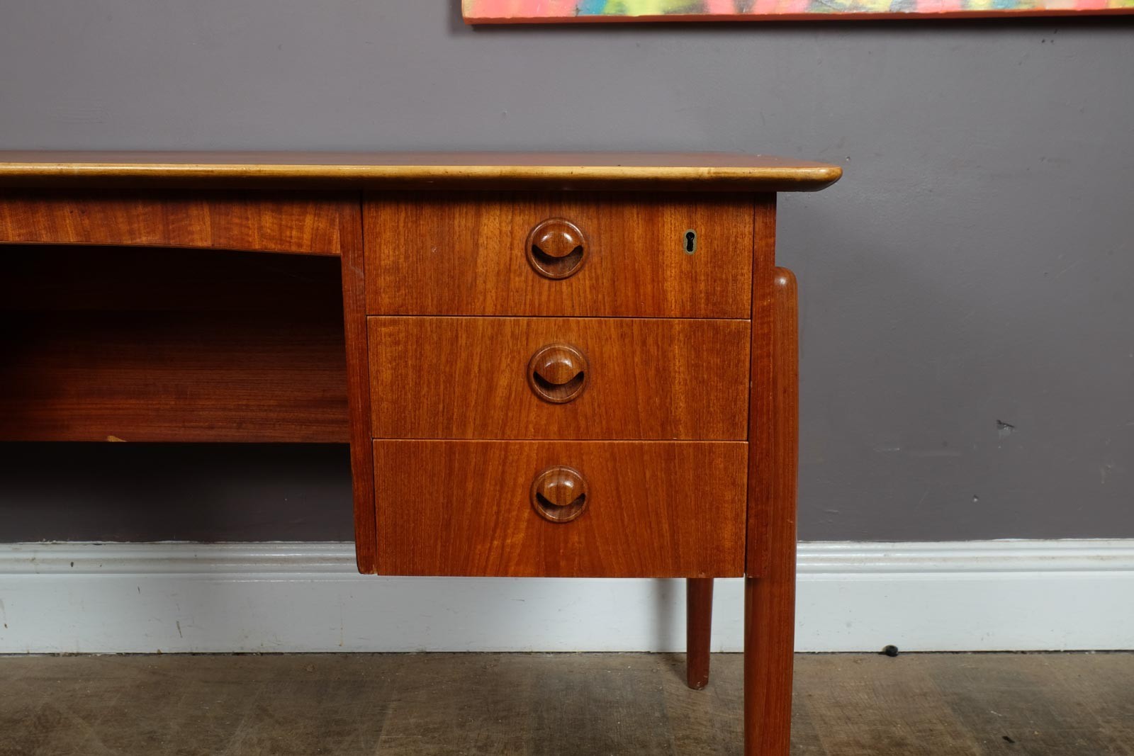 Vintage Danish Mid Century Teak Desk by P.A. Nielsen and Co
