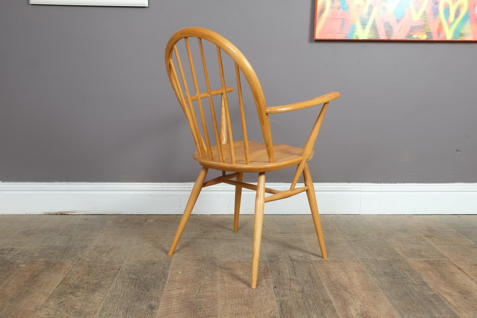 Ercol Windsor Light Elm Carver Dining Chair - New Shape