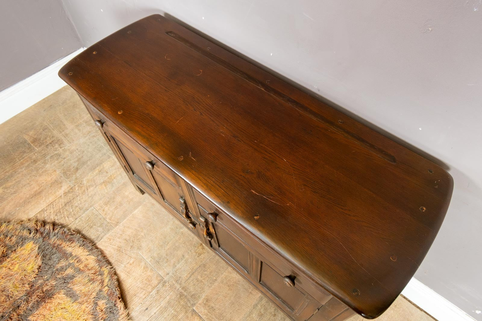 Vintage Retro Ercol Old Colonnial Sideboard Dark Elm