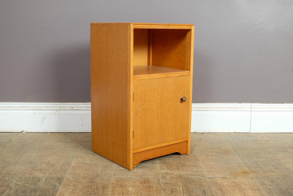 Vintage Retro Light Oak Bedside Table