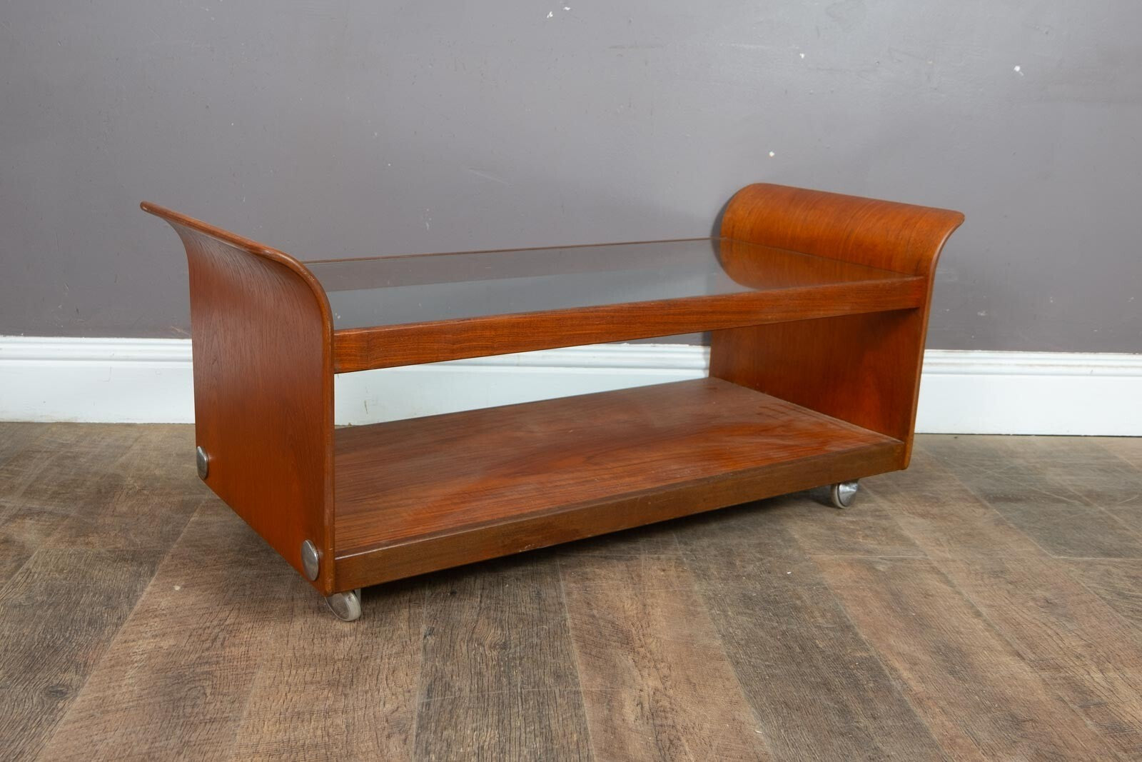 Vintage G Plan Tulip Glass and Teak Coffee Table