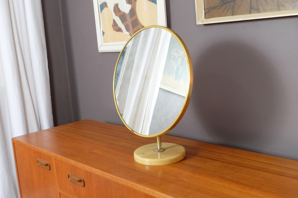 Vintage Retro Marble Effect Mirror by Schreiber
