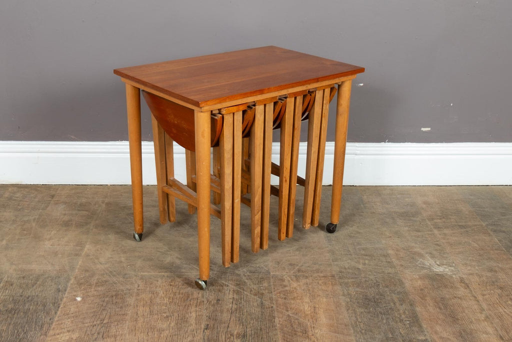 Vintage Retro Mid Century Teak Nest of 5 Tables