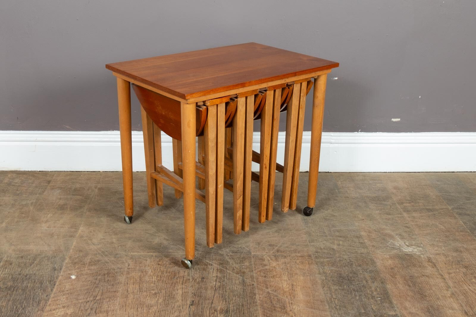 Vintage Retro Mid Century Teak Nest of 5 Tables