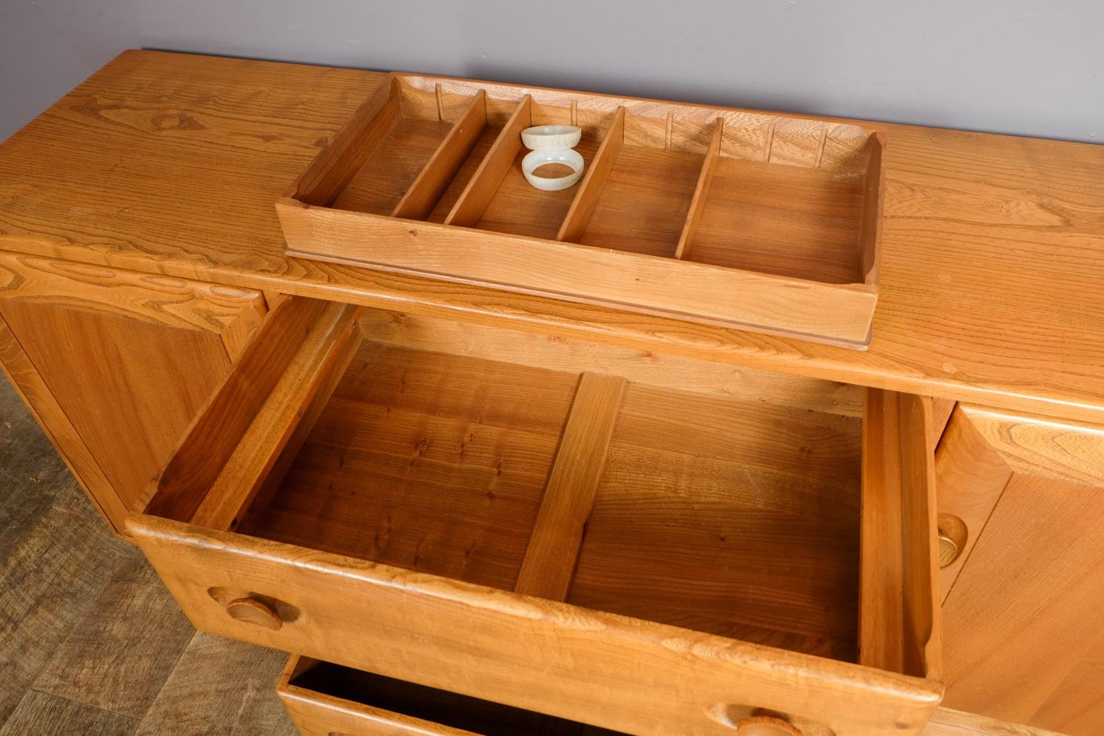 Vintage Ercol Light Elm Sideboard Model 455