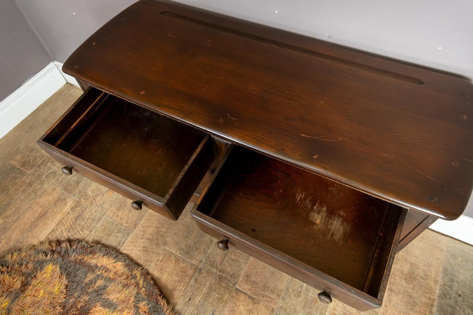 Vintage Retro Ercol Old Colonnial Sideboard Dark Elm