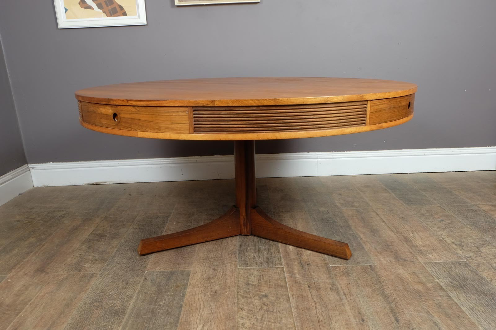 Vintage Rosewood Bridgford Drum Dining Table by Archie Shine
