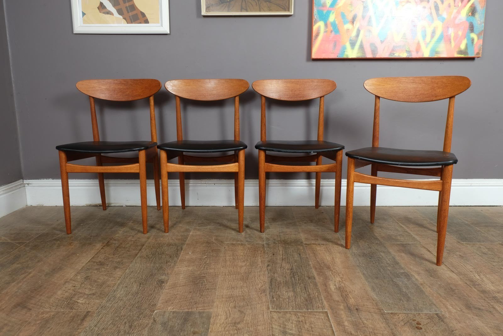 Vintage Small Danish Teak Extending Dining Table and 4 Chairs