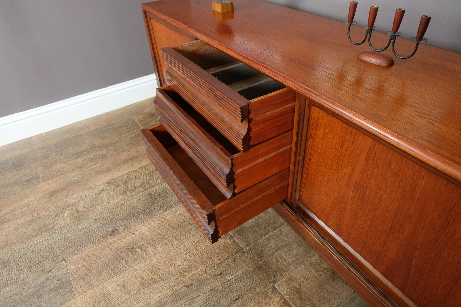 Vintage Retro Large Dark Teak Mid Century Sideboard by EON