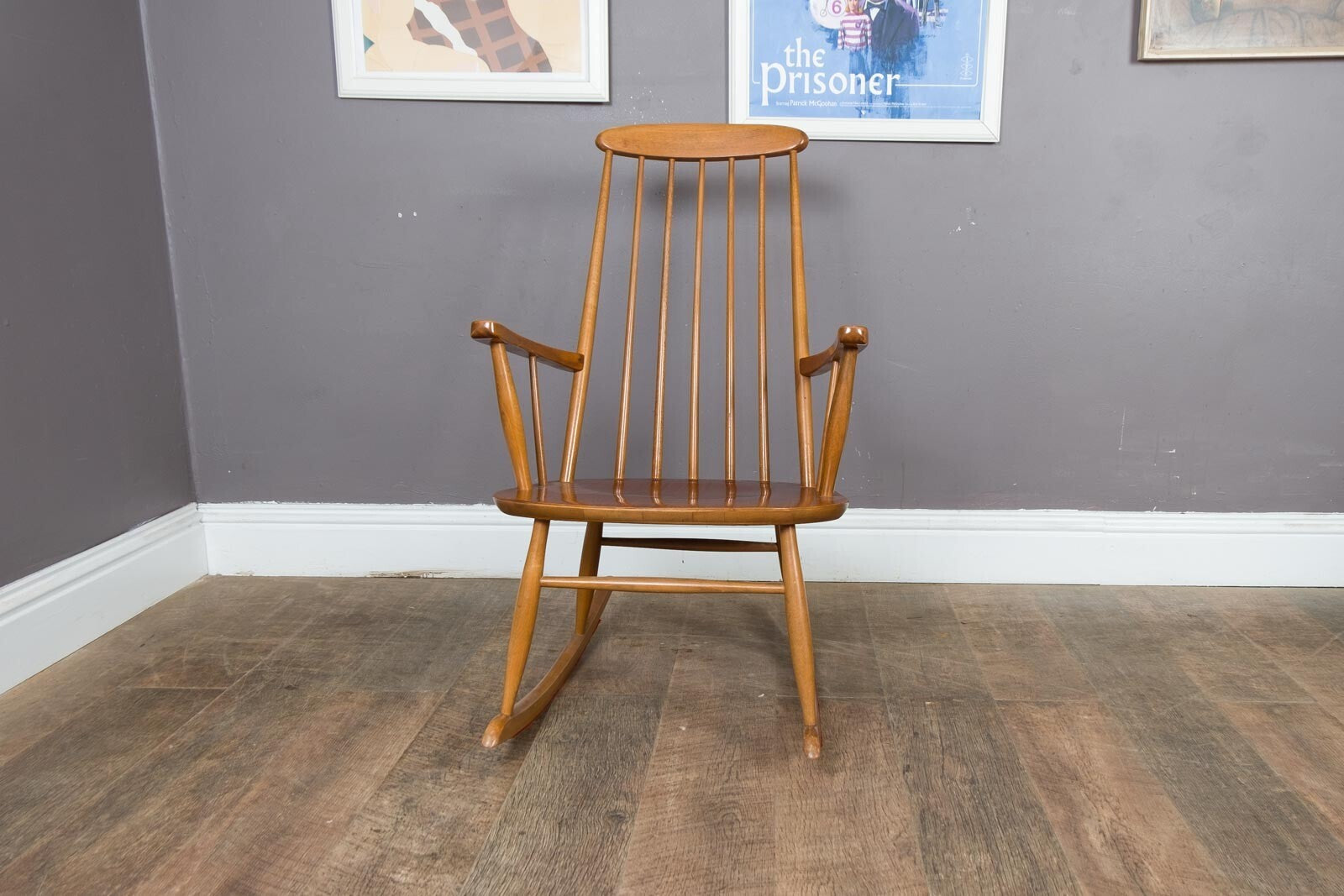 Vintage Retro Mid Century Stoe Danish Style Rocking Chair