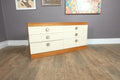 Vintage Retro Mid Century Teak White Fronted Chest of Drawers by Stag