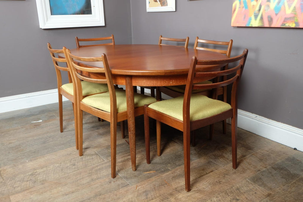 Vintage Retro G Plan Fresco Oval Dining Table and 6 Chairs