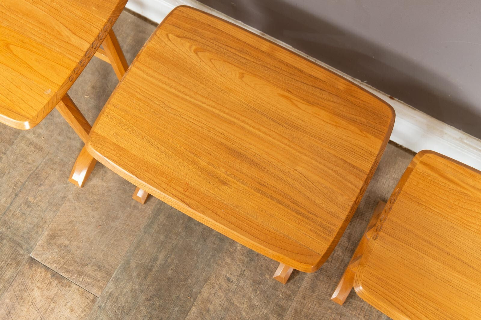 Vintage Ercol Light Elm Nest of Tables Model 927