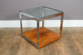 Vintage Retro Merrow Associates Chrome and Rosewood Sidetable